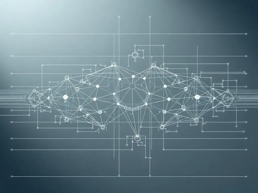 Technical blueprint of a neural network architecture, minima